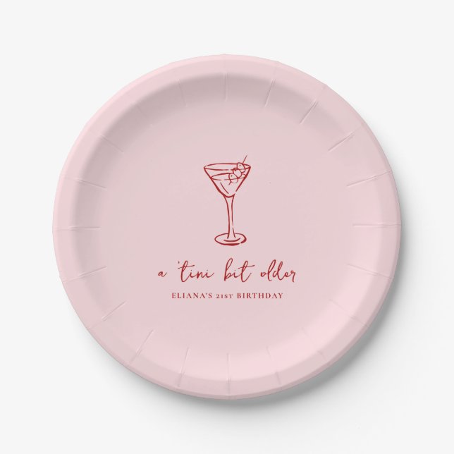 Tini Bit Older Personalized Birthday Party Paper Plate (Front)