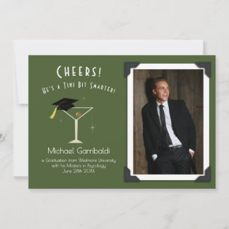Tini Bit Smarter Graduation Announcement Martini