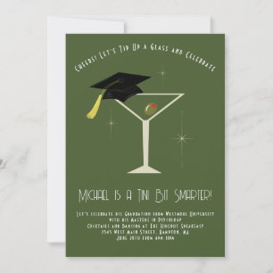 Tini Bit Smarter Graduation Party Martini Bar Invitation
