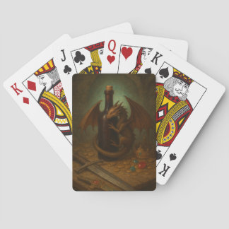 Tini dragon hugging a wine bottle fantasy art playing cards