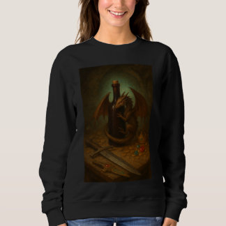 Tini dragon hugging a wine bottle fantasy art sweatshirt