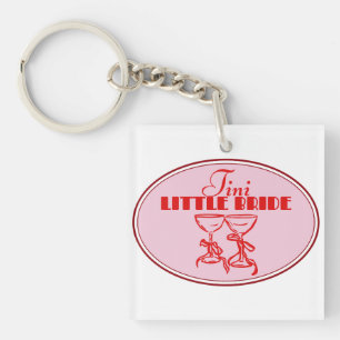 Tini Little Bride Design   Pink Martini Glass Key Ring