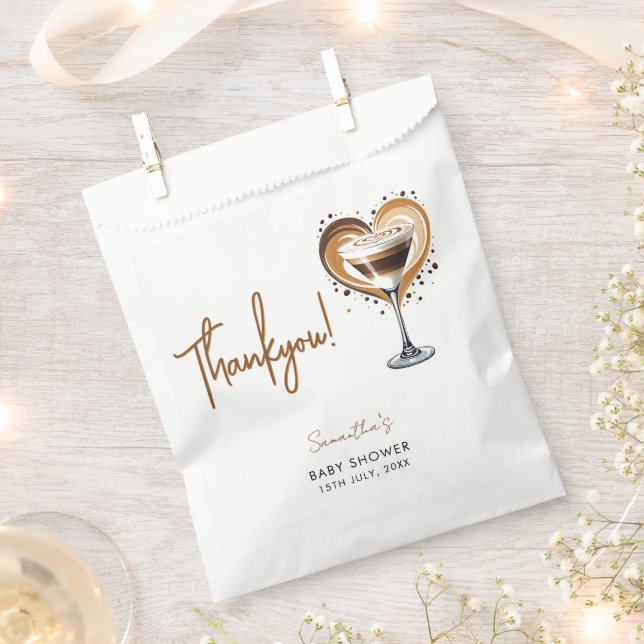 Tini One Espresso Martini Baby Shower Favour Bags (Clipped)
