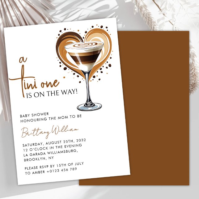 Tini One Espresso Martini Baby Shower Invitation (Creator Uploaded)