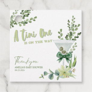 Tini one is on the way gender neutral baby shower favour tags