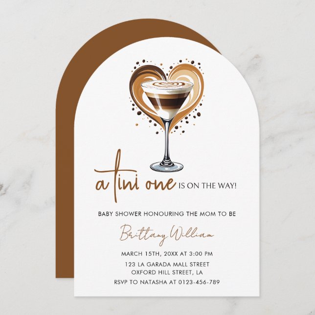 Tini One Martini Baby Shower Arch Invitation (Front/Back)
