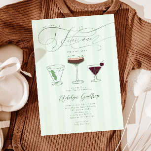 Tini One Martini Baby Shower Invitation