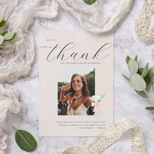 Tini Thank You Martini Themed Photo Card