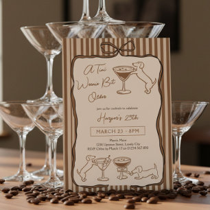 Tini Weenie Bit Older Dachshund Martini Birthday Invitation