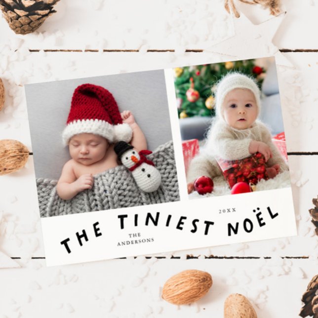 Tiniest Noel White Holiday Birth Announcement (Creator Uploaded)