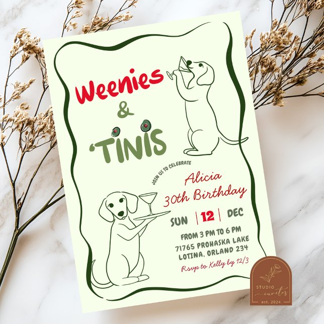 Tinis and Weenies Birthday Woman Invitation (Creator Uploaded)