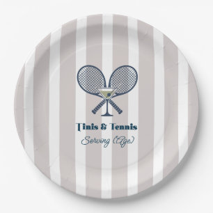 Tinis & Tennis Country Club Preppy Party Paper Plate