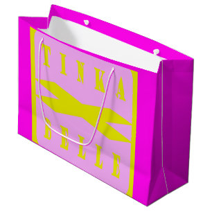 Tinka Belle design cute colours pink lemon Large Gift Bag