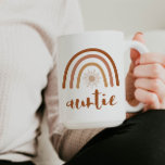 TINLEY Bohemian Burnt Orange Rainbow Sun Auntie Coffee Mug<br><div class="desc">This ceramic mug features a bohemian burnt orange terracotta rainbow with a sun inside and the word 'auntie' written in a handwritten brush font. This coffee cup is the perfect way to announce a new baby in the family and makes a great gift to your favourite aunt. 💜 COLORS ARE...</div>