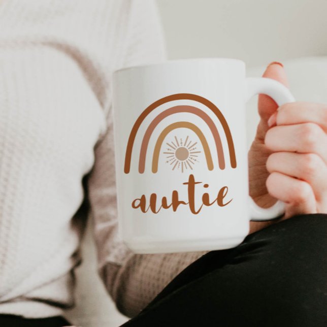 TINLEY Bohemian Burnt Orange Rainbow Sun Auntie Coffee Mug (Creator Uploaded)