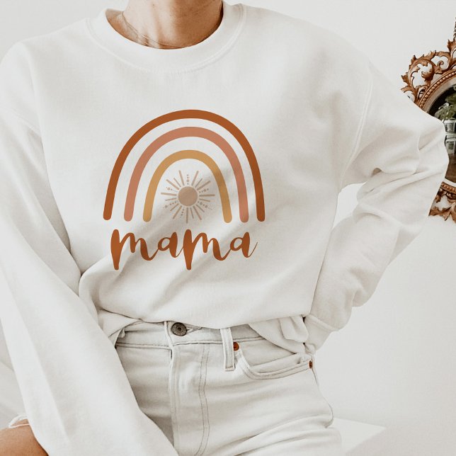 TINLEY Boho Burnt Orange Rainbow Sun Mama Sweatshirt (Creator Uploaded)