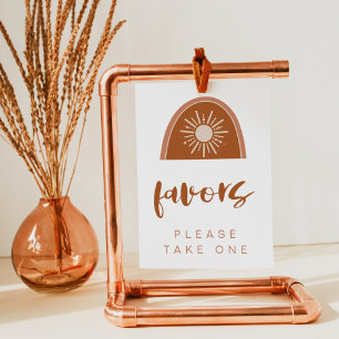 TINLEY Boho Terracotta Rainbow Favours Table Sign