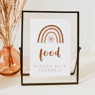 TINLEY Boho Terracotta Rainbow Food Table 5x7 Sign Invitation