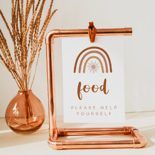 TINLEY Boho Terracotta Rainbow Food Table Sign