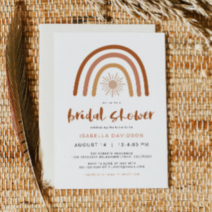 TINLEY Boho Terracotta Rainbow Sun Bridal Shower Invitation