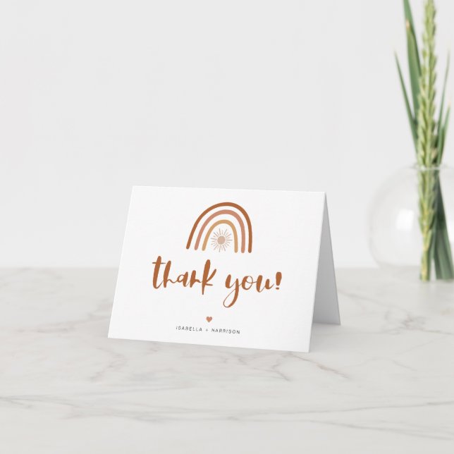TINLEY Boho Terracotta Rainbow Thank You Card (Front)