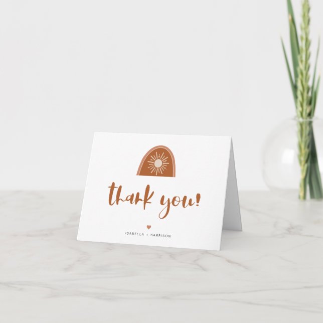 TINLEY Boho Terracotta Rainbow Thank You Card (Front)