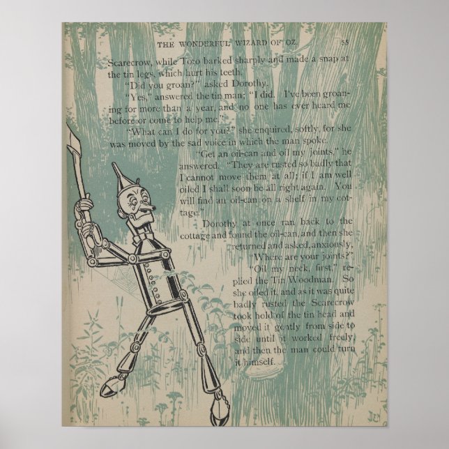 Tinman Vintage Story Book Page Poster (Front)