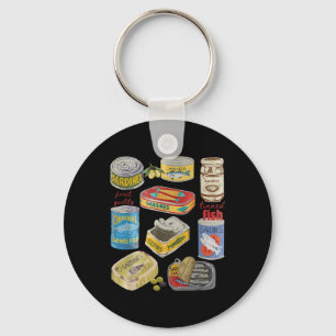 Tinned Fish Sardines Shirt Tomato Girl Summer Coas Key Ring