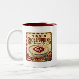 Tinned Rice Pudding Vintage Tin Label Design Two-Tone Coffee Mug