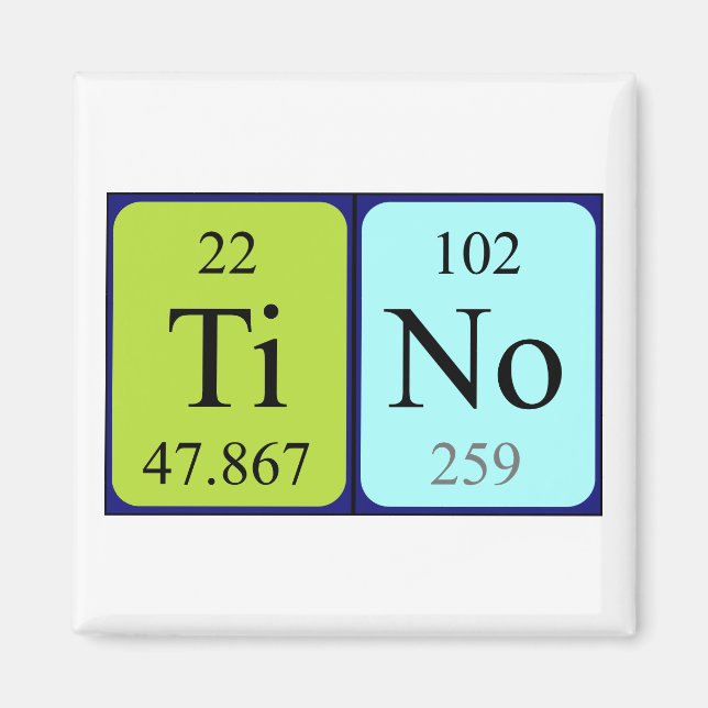 Tino periodic table name magnet (Front)