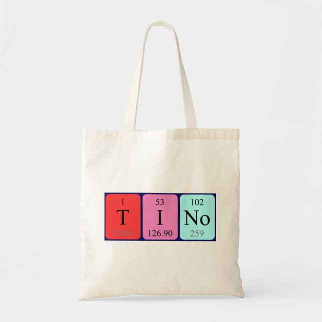 Tino periodic table name tote bag (Front)