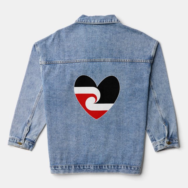 Tino Rangatiratanga Maori flag Denim Jacket (Back)