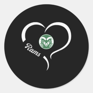 Tinora Rams Logo Half Heart Slogan Hs  Classic Round Sticker