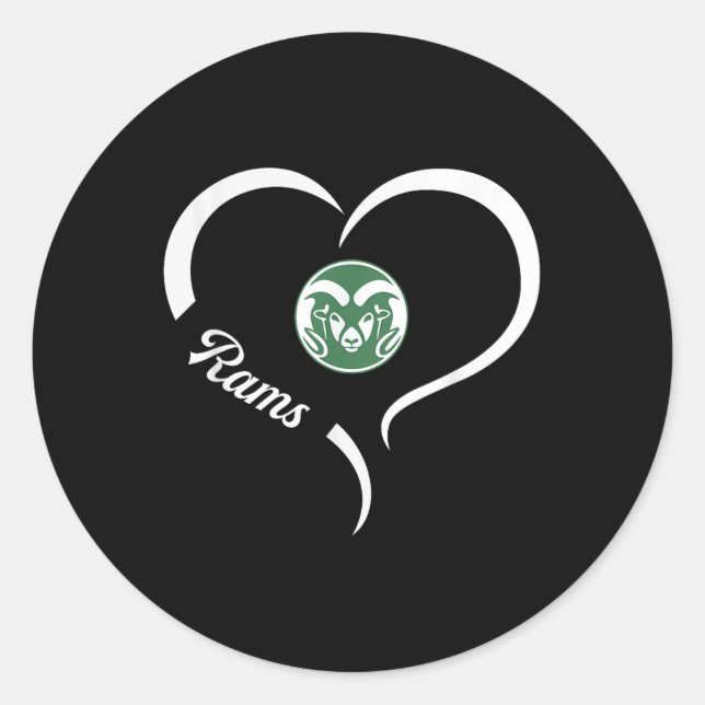 Tinora Rams Logo Half Heart Slogan Hs  Classic Round Sticker (Front)