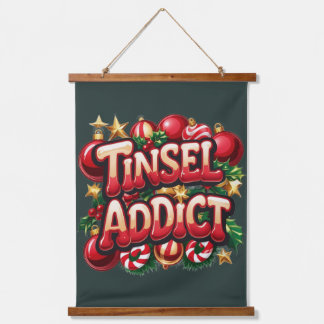 Tinsel Addict Fun  Hanging Tapestry