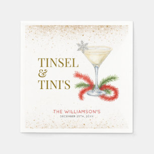Tinsel and Tinis Christmas Holiday Party Napkin
