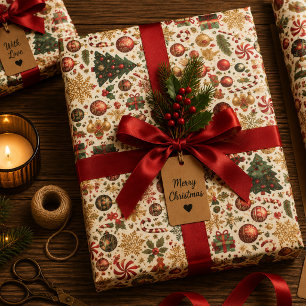 Tinsel and Twinkle Wrapping Paper Sheet