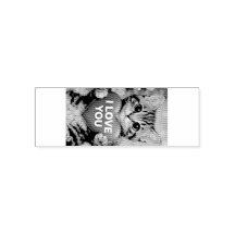 Tinsel rubber stamp "I Love You"