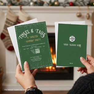 Tinsel & Tails Animal Shelter Party Holiday Card