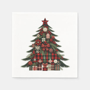 Tinsel Tree Christmas Cocktail Festive Holiday Napkin