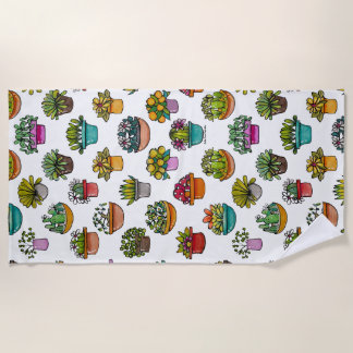 Tint Plants In Pots Beach Towel