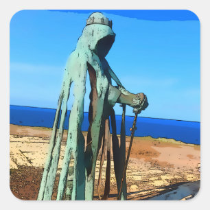 Tintagel King Arthur Monument  Cornwall         Square Sticker