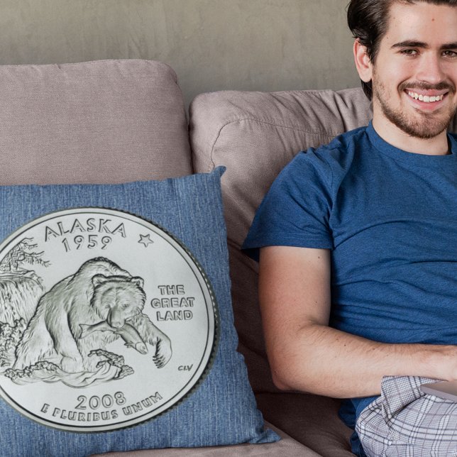 Tinted Alaska State Quarter Design  Cushion (Creator Uploaded)