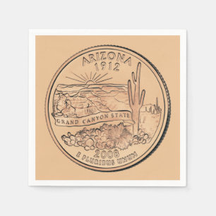 Tinted Arizona State Quarter Design  Napkin