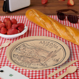 Tinted Arizona State Quarter Design    Paper Plate