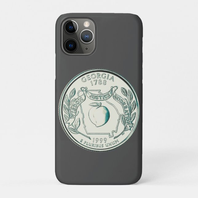 Tinted Georgia State Quarter Design  Case-Mate iPhone Case (Back)