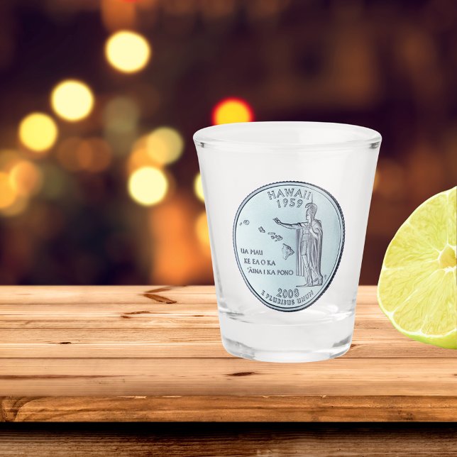 Tinted Hawaii State Quarter Design  Shot Glass (Creator Uploaded)