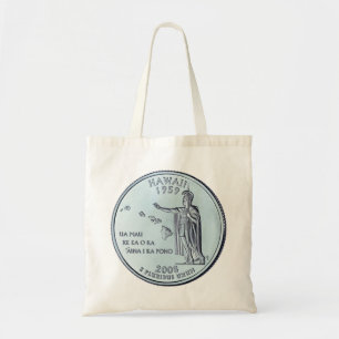 Tinted Hawaii State Quarter Design  Tote Bag