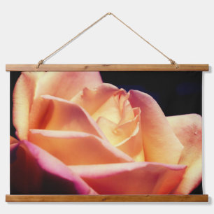 Tinted Yellow Rosebud Flower  Hanging Tapestry