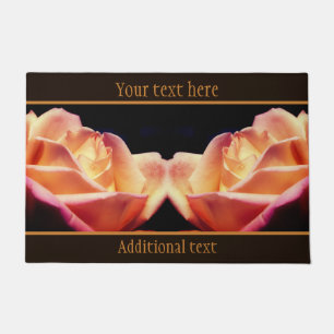 Tinted Yellow Rosebud Flower Personalised Doormat